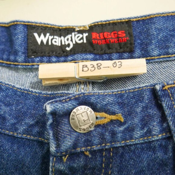 Wrangler Riggs Workwear Relaxed Fit Jeans Men's Sz 34x36 Dark Wash Denim EUC - Picture 8 of 9